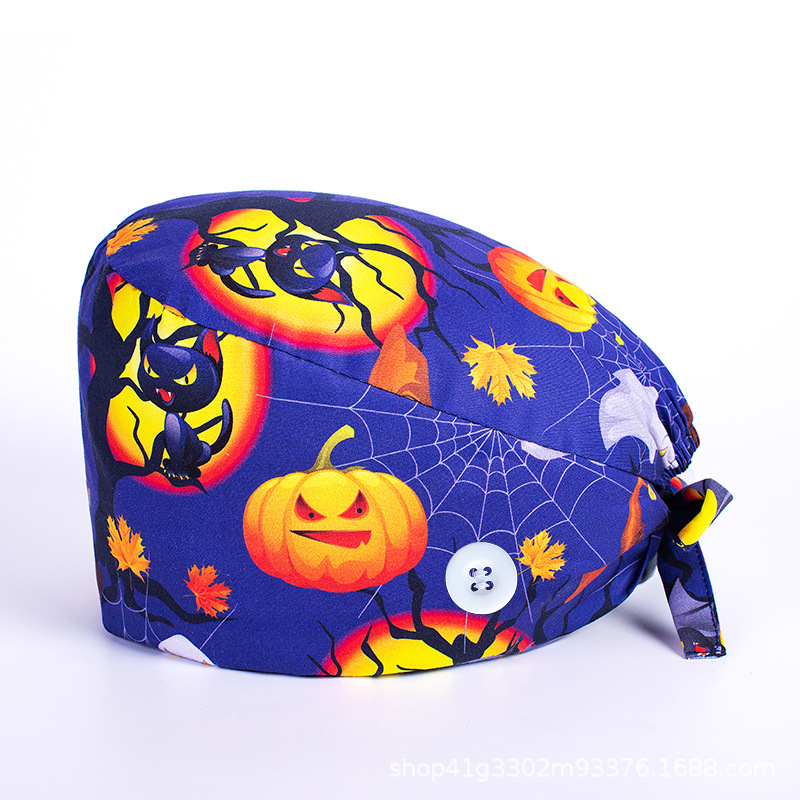 Surgical Cap Female Doctor's Cap Cotton Printed Operating Room Hat Stomatology plus Clinch Cap ICU Nurse Cap