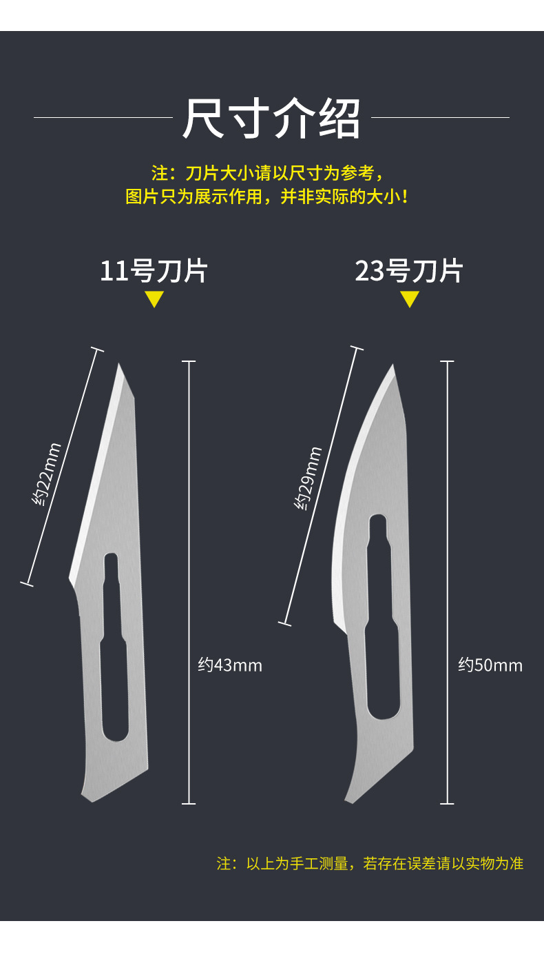 Sterile No. 11 No. 23 Blade Knife Surgical Disinfection Use Independent Packaging Type Sterile No. 11 No. 23 Blade Knife Surgical Disinfection Use Independent Packaging Type