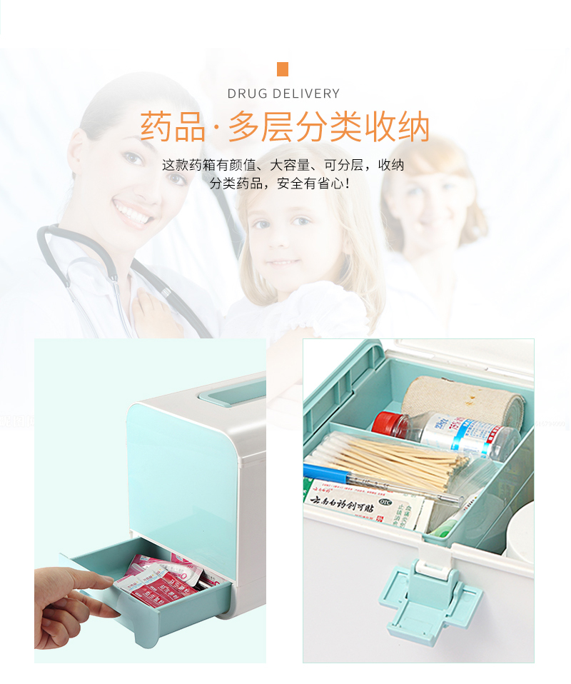 Plastic medicine cabinet large family first aid kit medical kit portable medicine cabinet medical kit Plastic medicine cabinet large family first aid kit medical kit portable medicine cabinet medical kit
