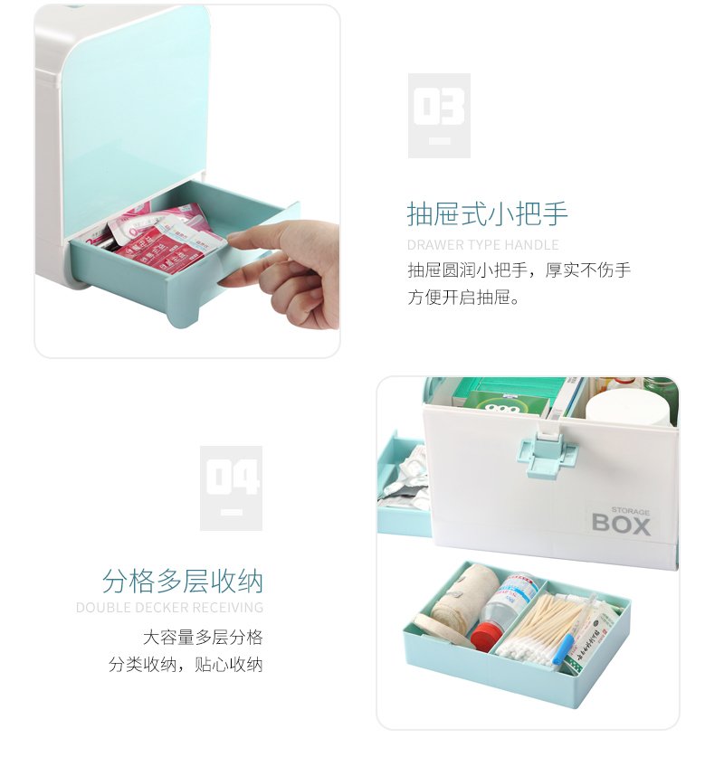 Plastic medicine cabinet large family first aid kit medical kit portable medicine cabinet medical kit Plastic medicine cabinet large family first aid kit medical kit portable medicine cabinet medical kit