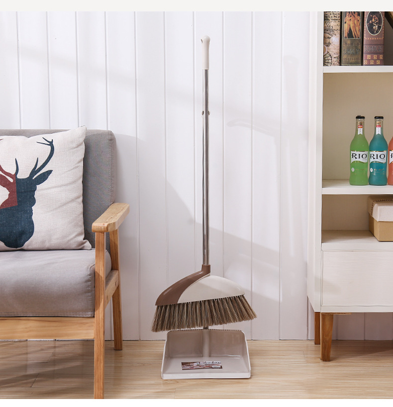 Nordic Style New Big Size Condom Broom Dustpan with Scraping Teeth Soft Hair Broom Stainless Steel Broom and Dustpan Set Nordic Style New Big Size Condom Broom Dustpan with Scraping Teeth Soft Hair Broom Stainless Steel Broom and Dustpan Set