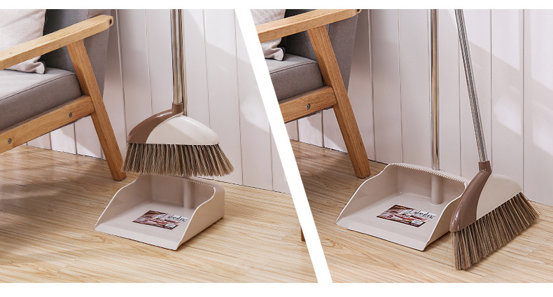 Nordic Style New Big Size Condom Broom Dustpan with Scraping Teeth Soft Hair Broom Stainless Steel Broom and Dustpan Set Nordic Style New Big Size Condom Broom Dustpan with Scraping Teeth Soft Hair Broom Stainless Steel Broom and Dustpan Set