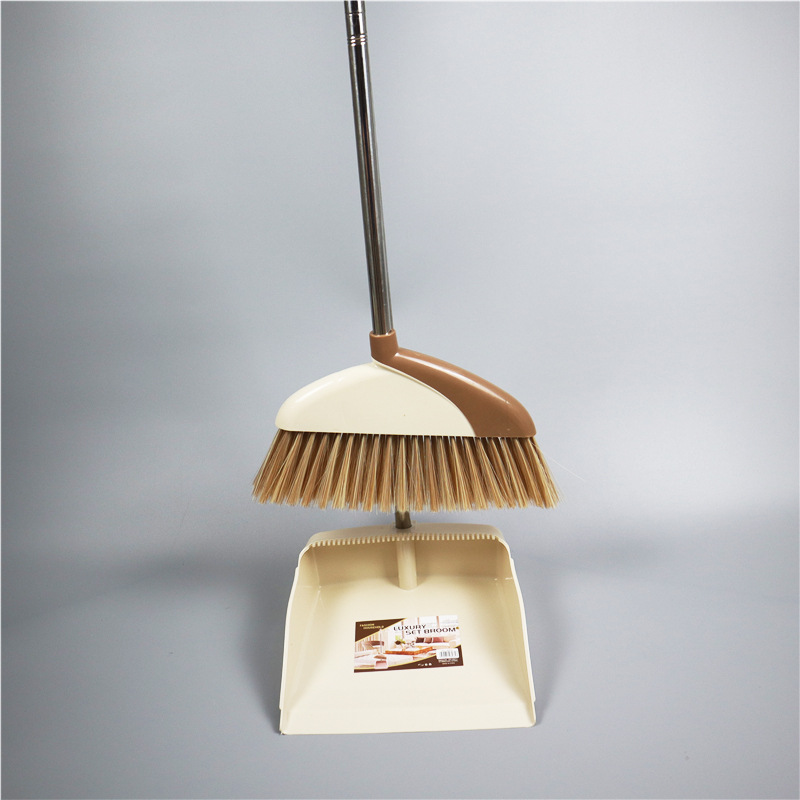 Nordic Style New Big Size Condom Broom Dustpan with Scraping Teeth Soft Hair Broom Stainless Steel Broom and Dustpan Set Nordic Style New Big Size Condom Broom Dustpan with Scraping Teeth Soft Hair Broom Stainless Steel Broom and Dustpan Set