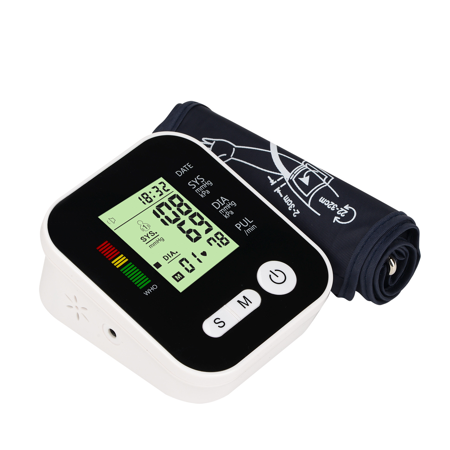 Sphygmomanometer 2019 Electronic Blood Pressure Meter Arm Blood Pressure Meter Lithium Battery Three-Color 