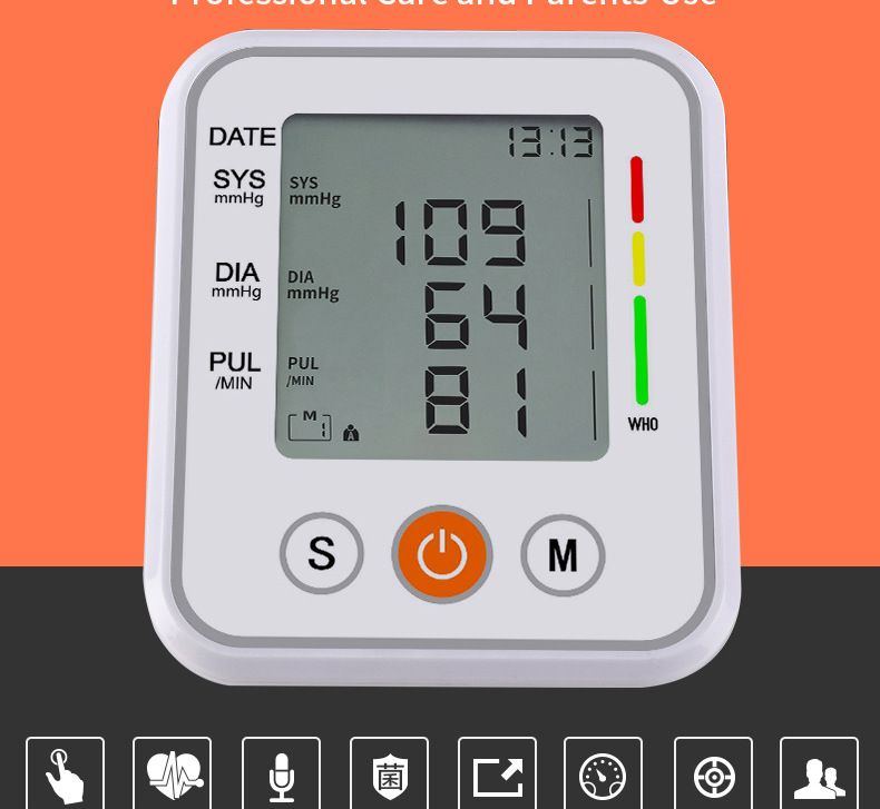 Electronic Sphygmomanometer Large Screen Arm Type Chinese and English Voice Blood Pressure Measuring Instrument Electronic Sphygmomanometer Large Screen Arm Type Chinese and English Voice Blood Pressure Measuring Instrument
