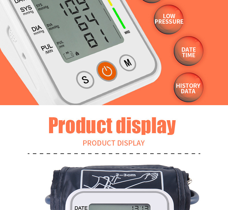 Electronic Sphygmomanometer Large Screen Arm Type Chinese and English Voice Blood Pressure Measuring Instrument Electronic Sphygmomanometer Large Screen Arm Type Chinese and English Voice Blood Pressure Measuring Instrument