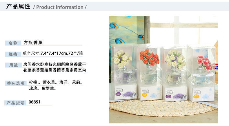 Factory Direct Sales Reed Diffuser Essential Oil Set Rattan Aroma Gift Box Indoor Perfume Room Spice Purifying Air