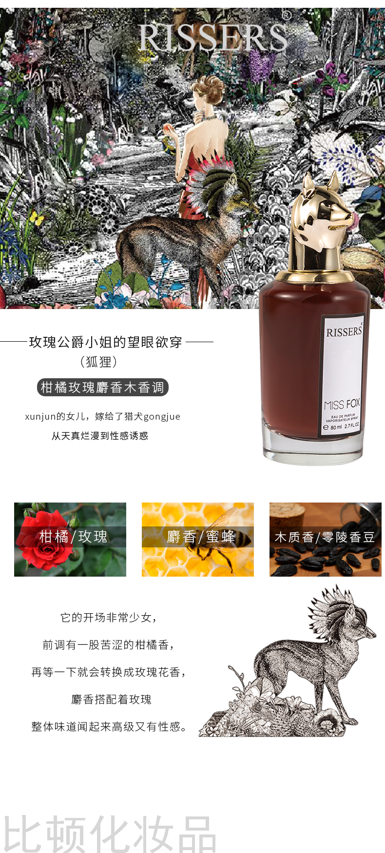 Rissers Factory Direct Supply Beast Head 80ml Perfume Fox Elk Fresh Long-Lasting Natural Eau De Toilette Set Rissers Factory Direct Supply Beast Head 80ml Perfume Fox Elk Fresh Long-Lasting Natural Eau De Toilette Set