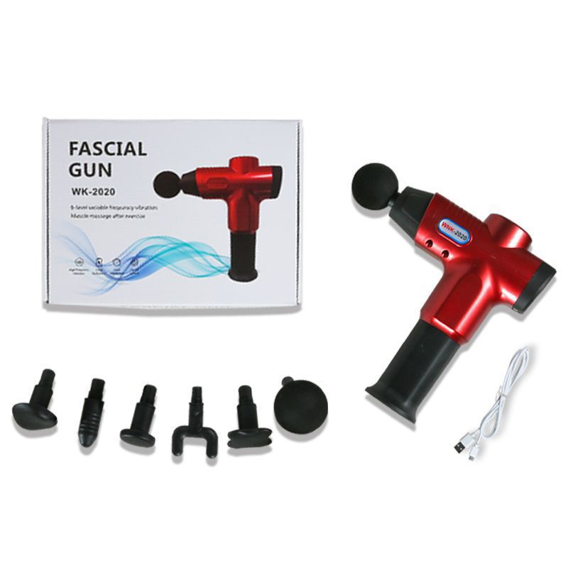 SOURCE CrossBorder USB Charging Fascial Gun Muscle Massage Gun Fitness Muscle Relaxing Device Impact Grab Deep Vibration