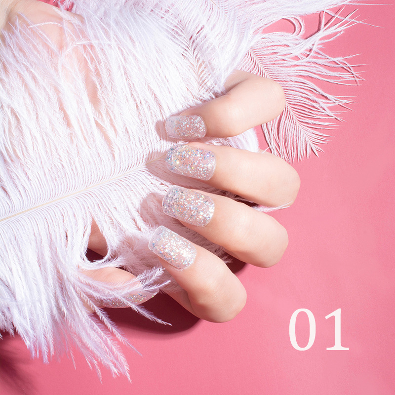 15ml Glitter Nail Polish 12 Colors Nail Polish Set Baking-Free Transparent Color Nail Polish Factory Direct Sales