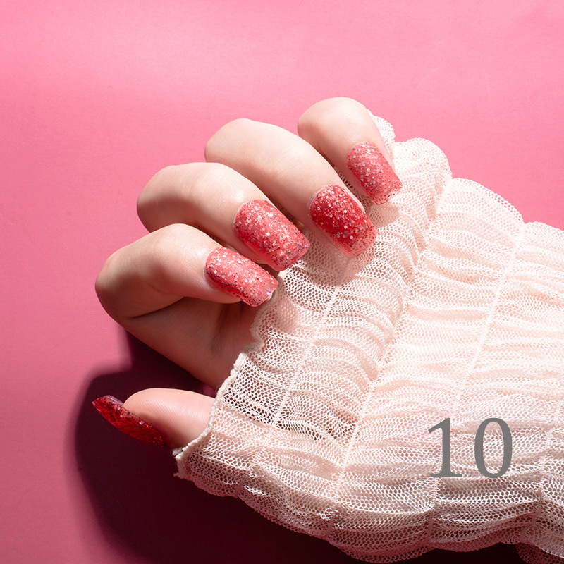 15ml Glitter Nail Polish 12 Colors Nail Polish Set Baking-Free Transparent Color Nail Polish Factory Direct Sales
