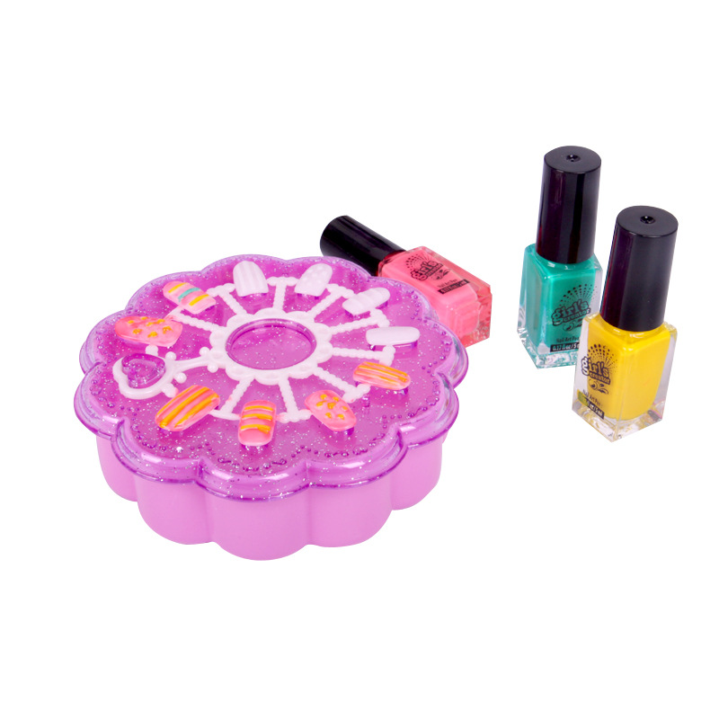 Children&#039;s Nail Box Set DIY Handmade Nail Patch Makeup Ornament Girls&#039; Toy Nail Sticker Set