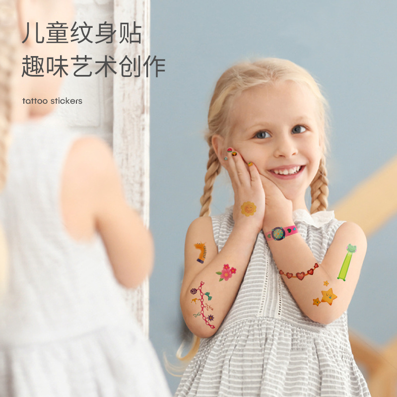 Children&#039;s Nail Beauty Nail Patch Toy Makeup Girls Playing House Tattoo Stickers Hot Sale DIY Sticker Set