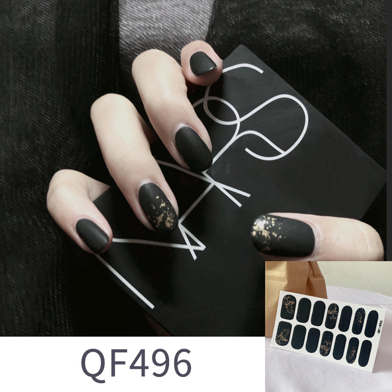 Leopard Nail Sticker Glass Purple Net Red Full Sticker Hipster Nude Color Nail Sticker Waterproof Tearable Nail Sticker