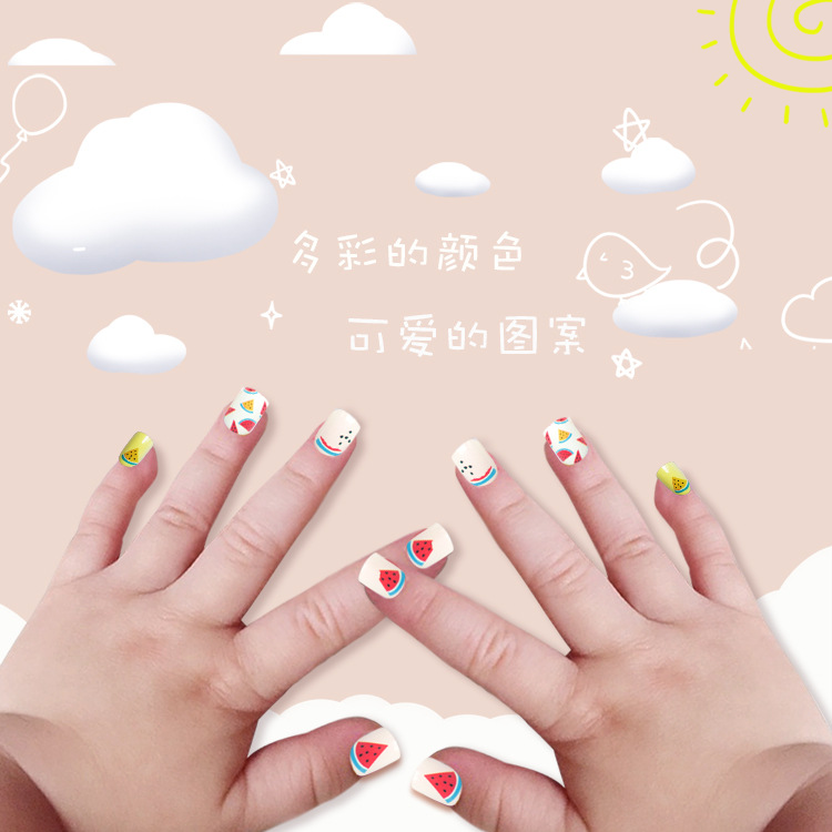 Joyme Finished Nail Beauty 24 Pieces Wear Nail Tip Children's Fake Nails Adhesive Nail Sticker Nail Tips Nail Tip