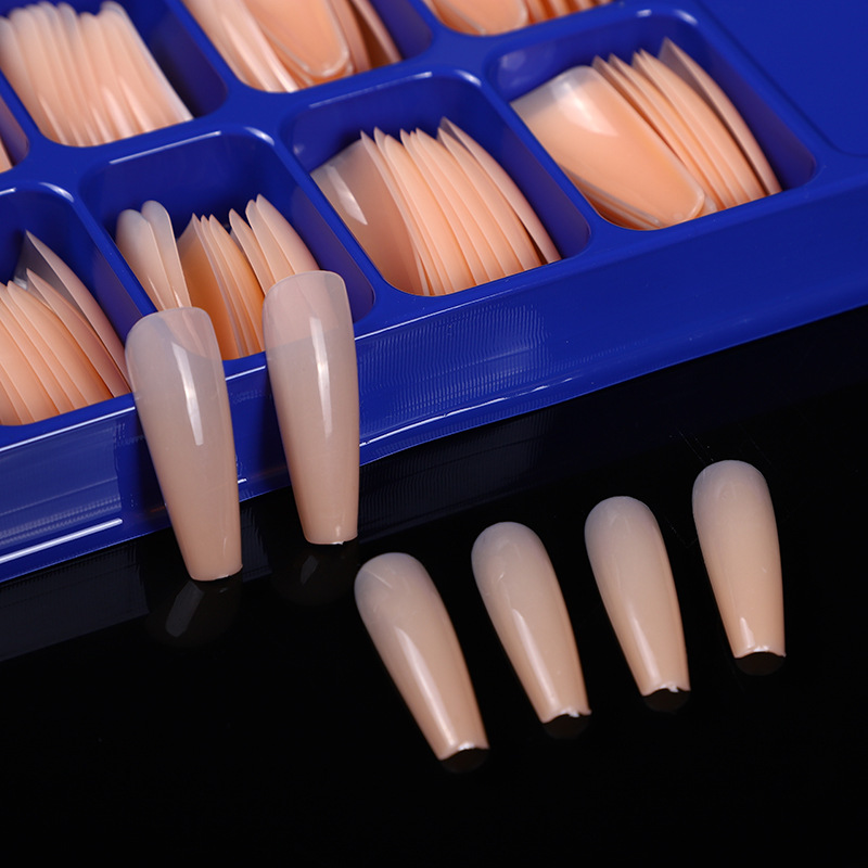Net Red Candy Solid Color Ballet Armor 100 Pieces Blister Small Blue Box Full Sticker Coffin T Trapezoidal Fake Nail