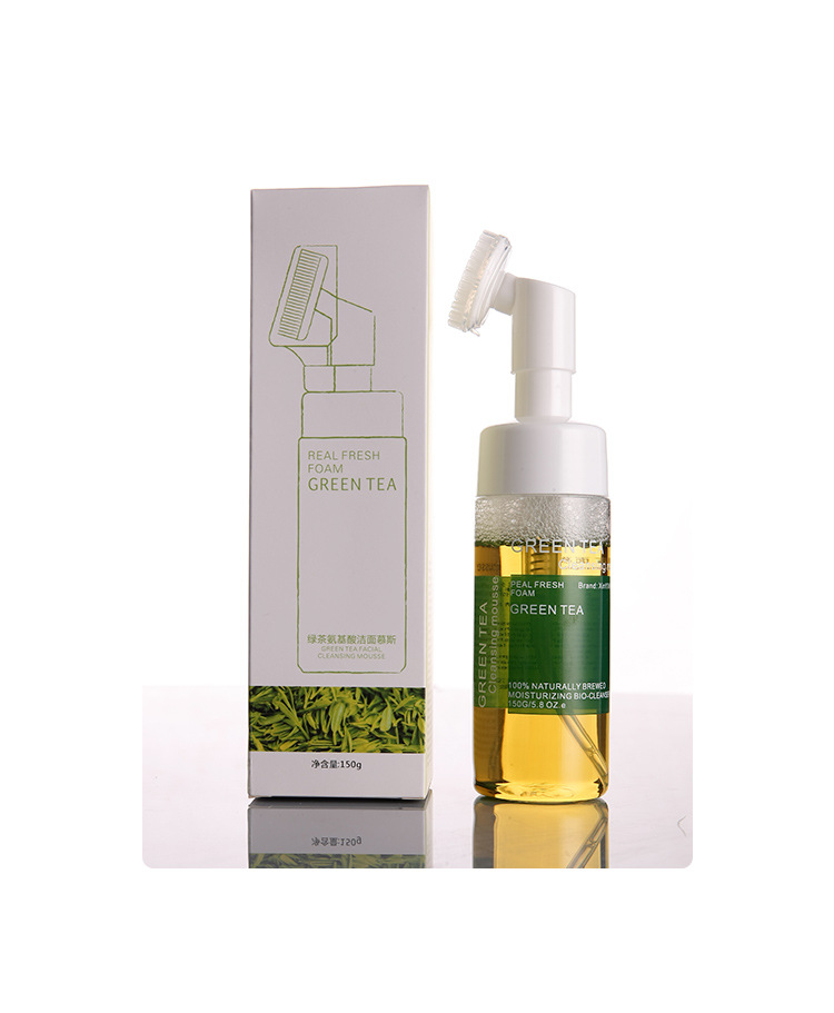 Green Tea Cleansing Mousse Foam Makeup Remover 2in1 Cleansing Oil Control and Water Supplement FaceWash Cleansing Milk