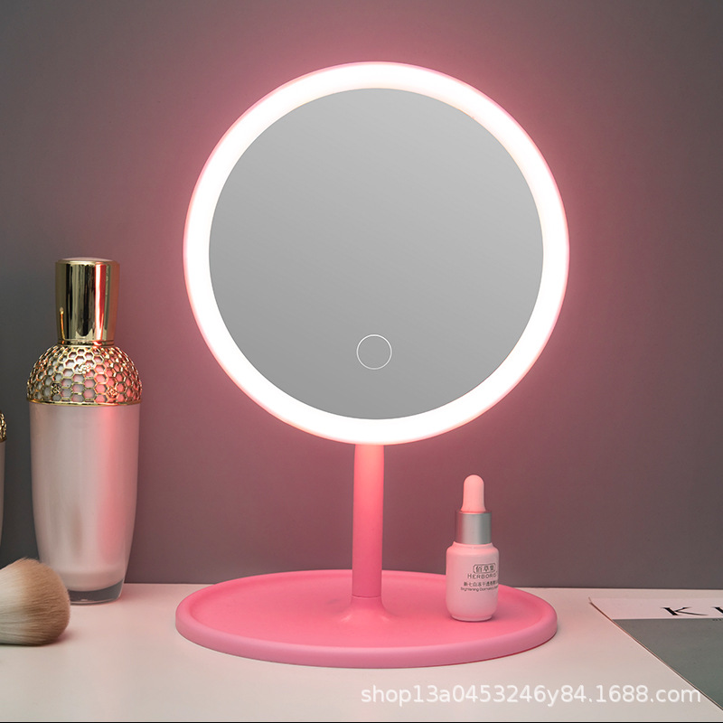 Gift High Clearness Makeup Mirror Douyin Online Influencer Portable Student Touch Fill Light Led Makeup Mirror