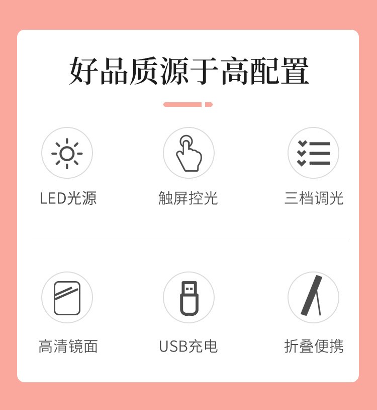 European Makeup Mirror Desktop Foldable Makeup Mirror with Light Fill Light Desktop Vanity Mirror Students' Glasses European Makeup Mirror Desktop Foldable Makeup Mirror with Light Fill Light Desktop Vanity Mirror Students' Glasses