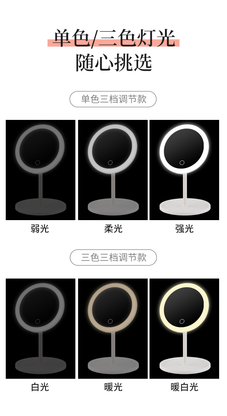 European Makeup Mirror Desktop Foldable Makeup Mirror with Light Fill Light Desktop Vanity Mirror Students' Glasses European Makeup Mirror Desktop Foldable Makeup Mirror with Light Fill Light Desktop Vanity Mirror Students' Glasses
