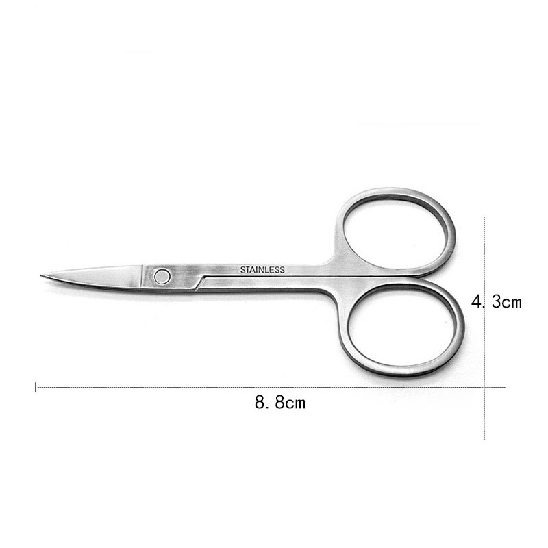 Stainless Steel Beauty Scissors Eyebrow Blade Double Eyelid Stickers Scissors Curved Scissors Straight Scissors
