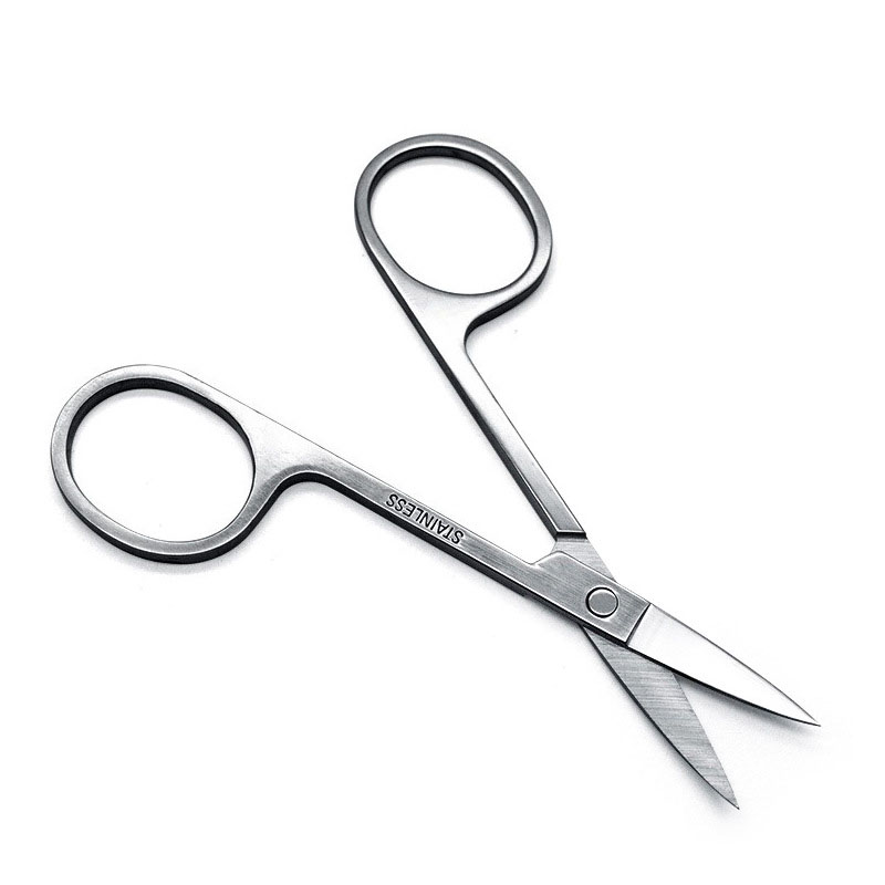 Stainless Steel Beauty Scissors Eyebrow Blade Double Eyelid Stickers Scissors Curved Scissors Straight Scissors