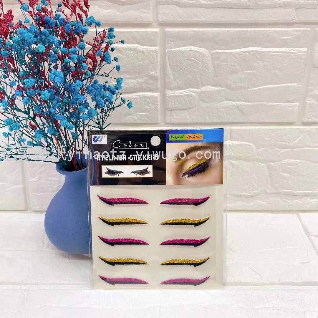 Novelty Eyeliner Sticker Color 5 Pairs Eyeliner Stickers Double Eyelid Gold Powder Glitter Double Eyelid Stickers