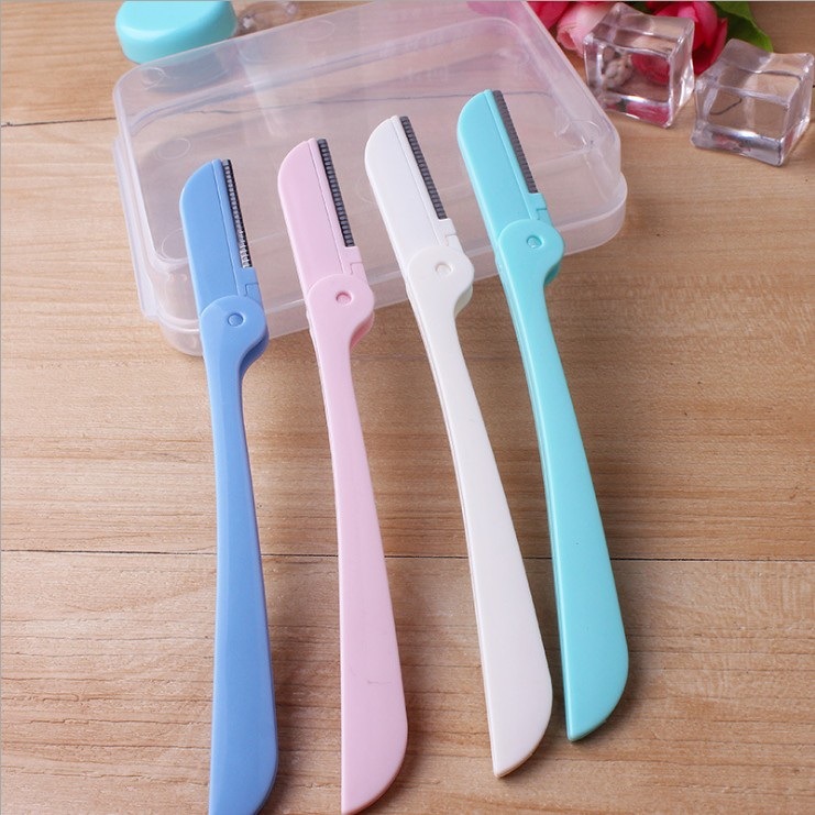 2019 New Straight Handle Eye-Brow Knife Sharp Beginner Eyebrow Scraper Set Thrush Gadget Factory Wholesale