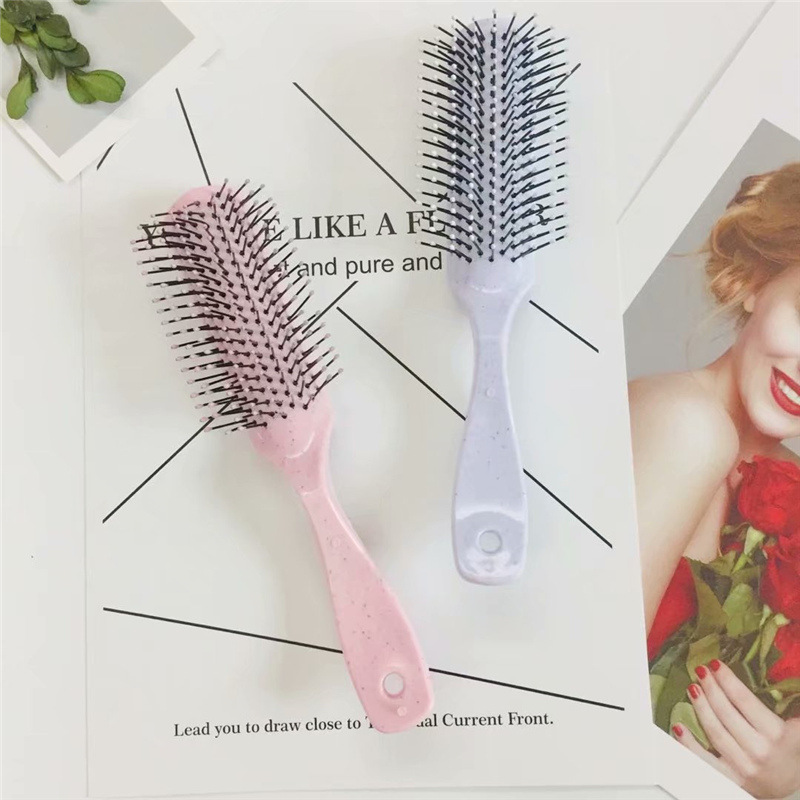 Manufacturers direct Korean version of INS wind wheat straw fantasy four - color integration ribs comb