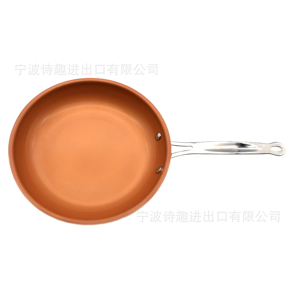 Copper Pan Copper Non-Stick Pan More Sizes round Pan Aluminum Alloy Pressed L Pan Double Bottom Copper Pan Copper Non-Stick Pan More Sizes round Pan Aluminum Alloy Pressed L Pan Double Bottom
