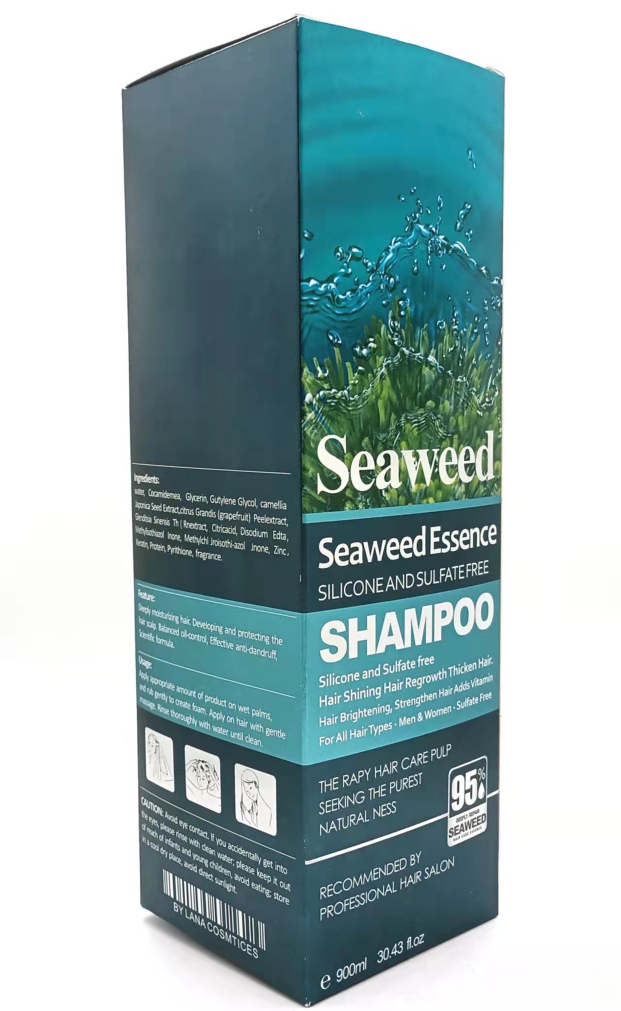 Lana SEAWEED Hair Shampoo Soften hair, remove dandruff, relieve itching and glow 900ml Lana SEAWEED Hair Shampoo Soften hair, remove dandruff, relieve itching and glow 900ml