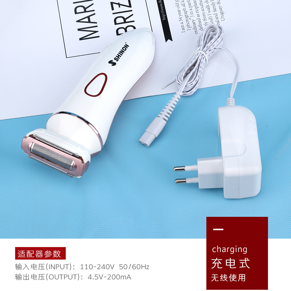 Foreign Trade Supply Fully Washable Women&#039;s Shaver Rechargeable Electric Shaving Hair Remover Shinon7637