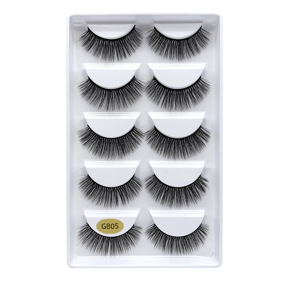 Spot 5 Pairs Mixed Eyelashes 3D Natural Thick Mink-like Eyelash Handmade Simulation G800 False Eyelashes