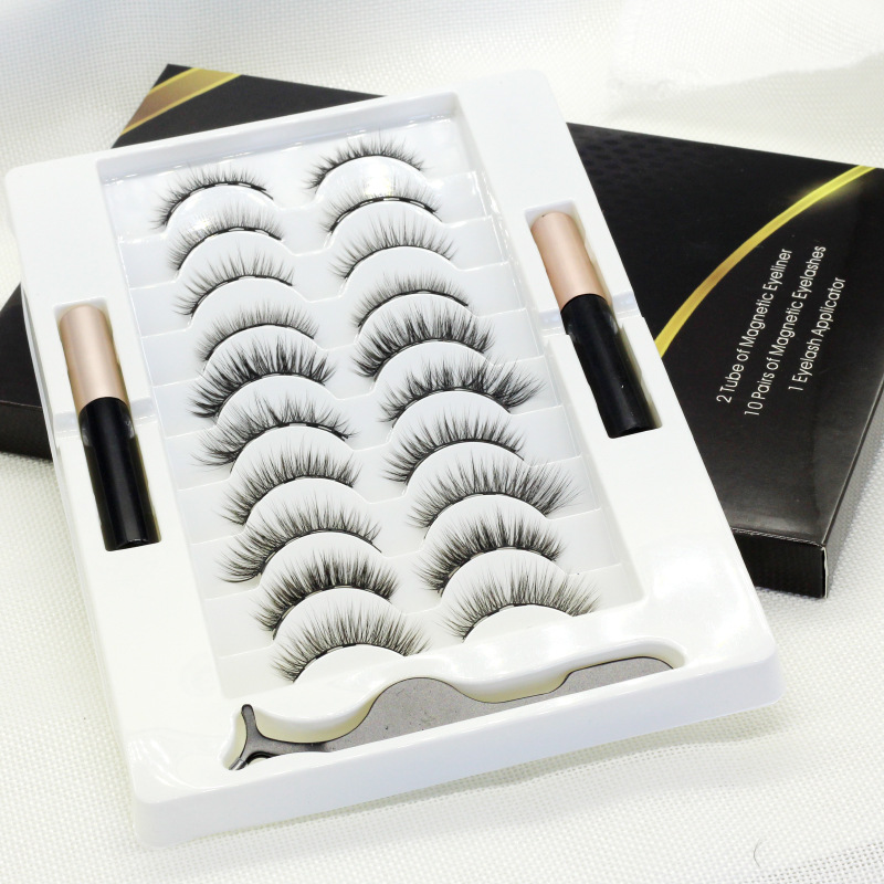 Cross-Border Magnetic Eyelashes 10 Pairs Magnetic Liquid Eyeliner Eyelashes Magnetic Eyelashes Magnet Eyelashes Cross-Border Magnetic Eyelashes 10 Pairs Magnetic Liquid Eyeliner Eyelashes Magnetic Eyelashes Magnet Eyelashes