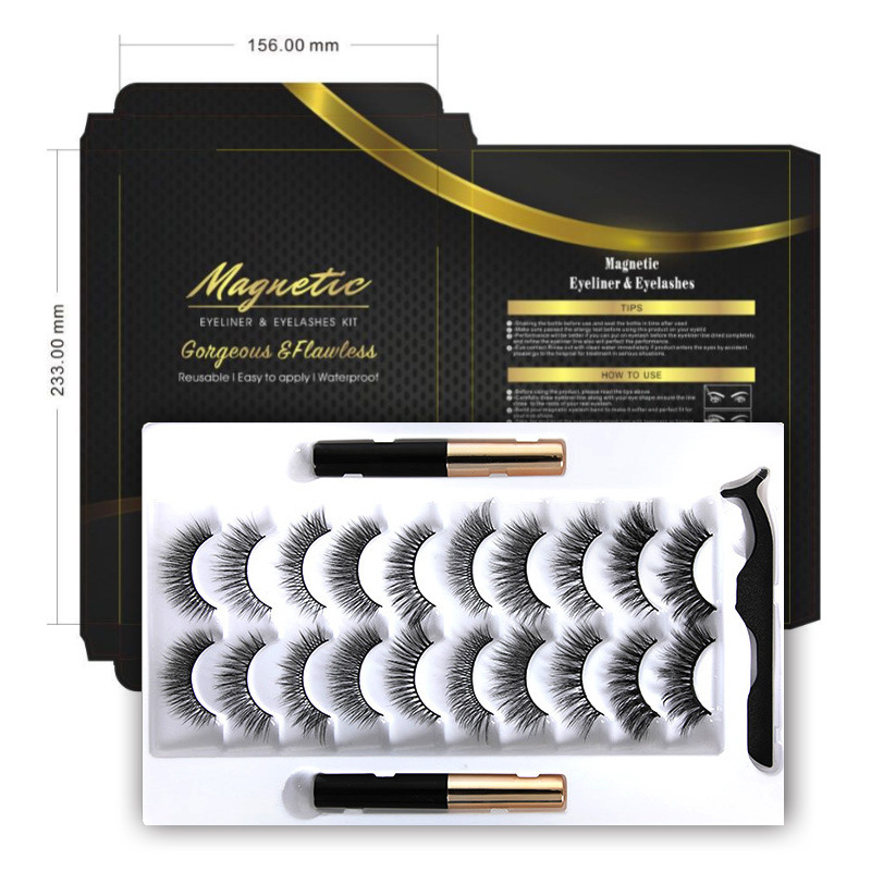 Cross-Border Magnetic Eyelashes 10 Pairs Magnetic Liquid Eyeliner Eyelashes Magnetic Eyelashes Magnet Eyelashes Cross-Border Magnetic Eyelashes 10 Pairs Magnetic Liquid Eyeliner Eyelashes Magnetic Eyelashes Magnet Eyelashes