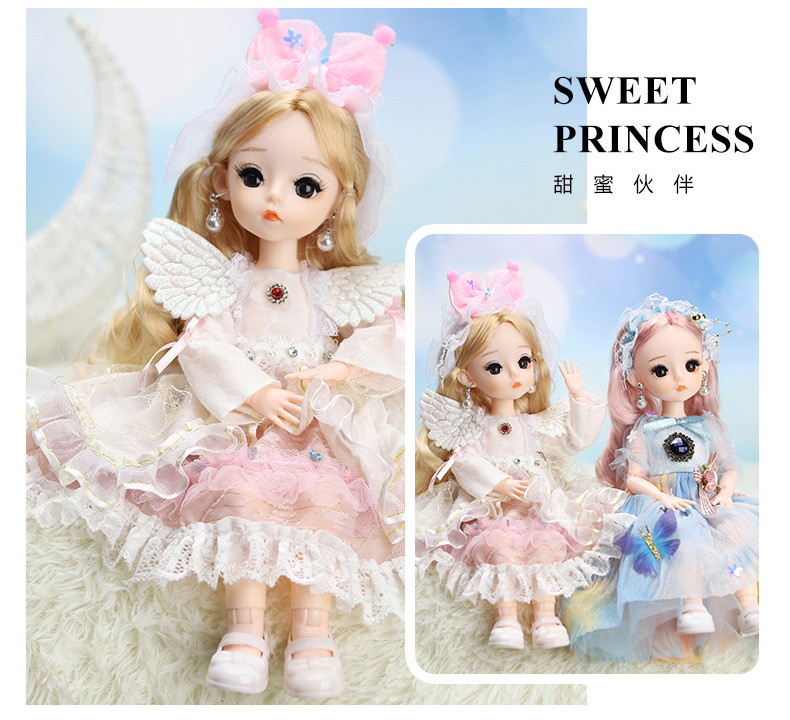 6 Points 30cm Real Eyelashes 12-Inch Barbie Doll Princess Suit Dress-up Clothes Big Gift Box Girl Toy 6 Points 30cm Real Eyelashes 12-Inch Barbie Doll Princess Suit Dress-up Clothes Big Gift Box Girl Toy