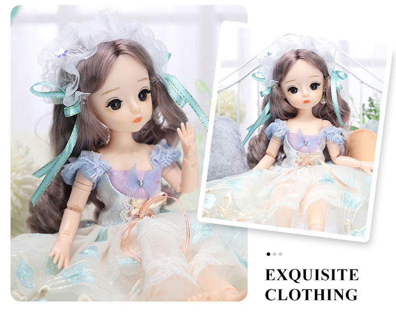 6 Points 30cm Real Eyelashes 12-Inch Barbie Doll Princess Suit Dress-up Clothes Big Gift Box Girl Toy 6 Points 30cm Real Eyelashes 12-Inch Barbie Doll Princess Suit Dress-up Clothes Big Gift Box Girl Toy