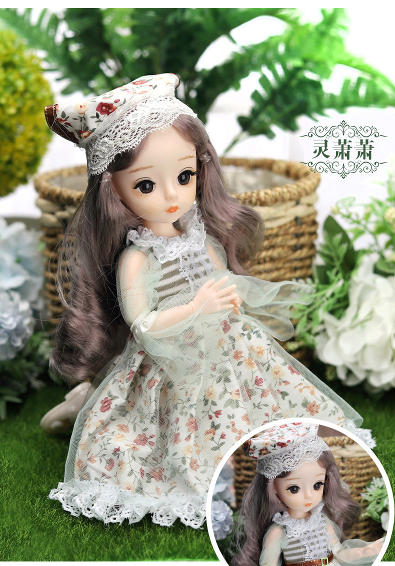 6 Points 30cm Real Eyelashes 12-Inch Barbie Doll Princess Suit Dress-up Clothes Big Gift Box Girl Toy 6 Points 30cm Real Eyelashes 12-Inch Barbie Doll Princess Suit Dress-up Clothes Big Gift Box Girl Toy