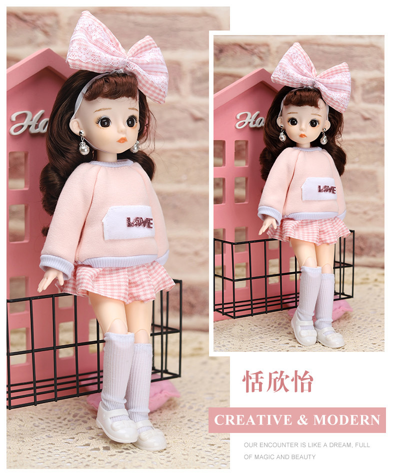 6 Points 30cm Real Eyelashes 12-Inch Barbie Doll Princess Suit Dress-up Clothes Big Gift Box Girl Toy 6 Points 30cm Real Eyelashes 12-Inch Barbie Doll Princess Suit Dress-up Clothes Big Gift Box Girl Toy