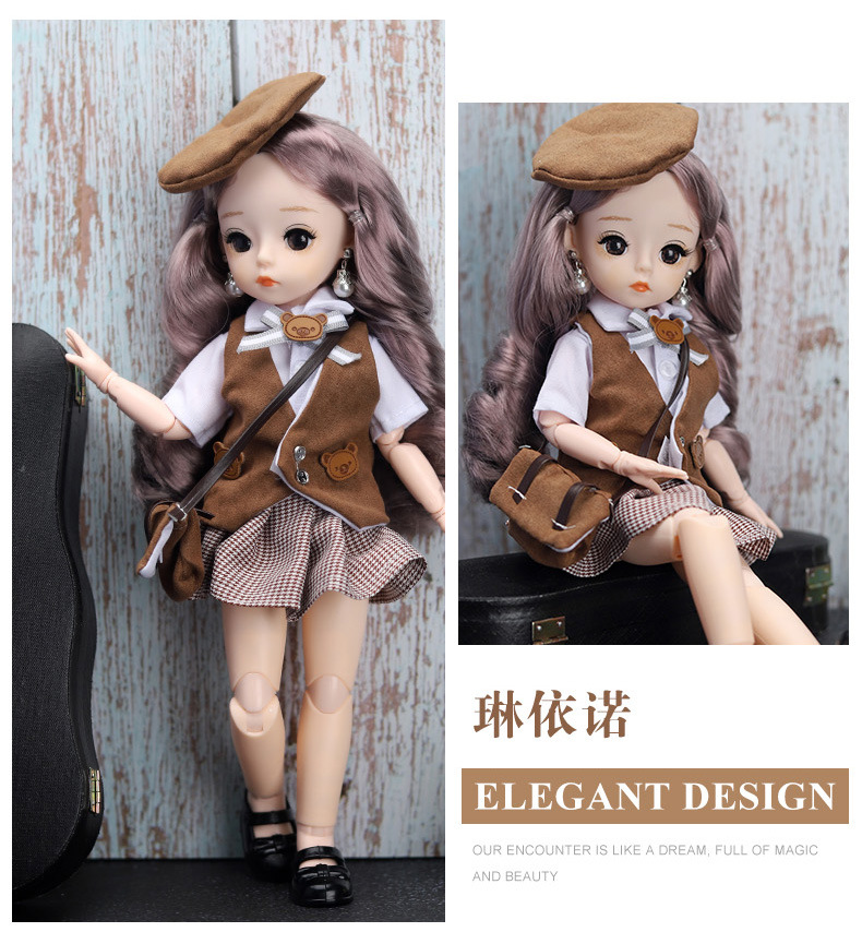 6 Points 30cm Real Eyelashes 12-Inch Barbie Doll Princess Suit Dress-up Clothes Big Gift Box Girl Toy 6 Points 30cm Real Eyelashes 12-Inch Barbie Doll Princess Suit Dress-up Clothes Big Gift Box Girl Toy