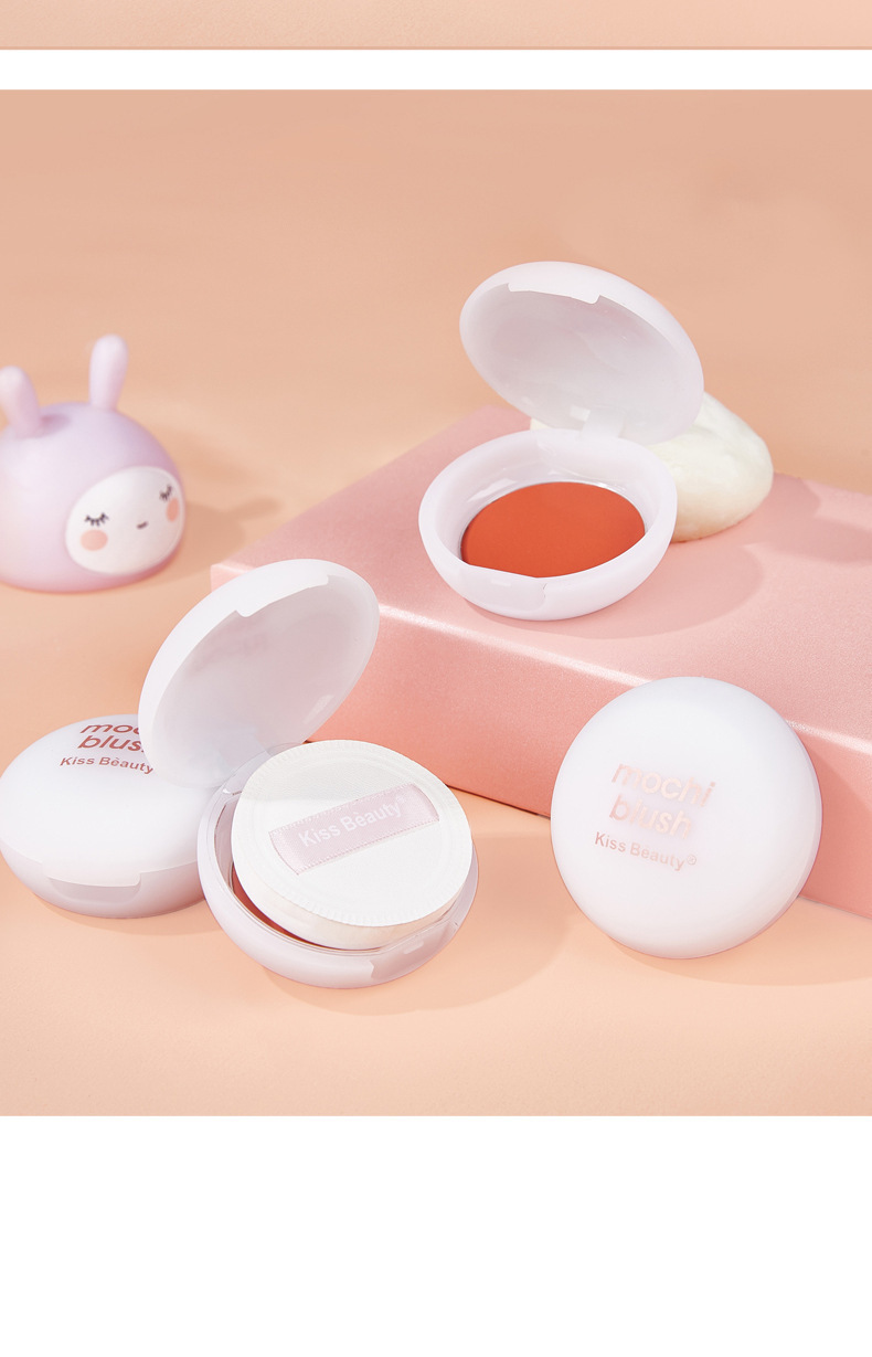Kiss Beauty Soft Glutinous Ball Blusher Matte Multi-Color Blush with Cotton Candy Puff Blusher Wholesale