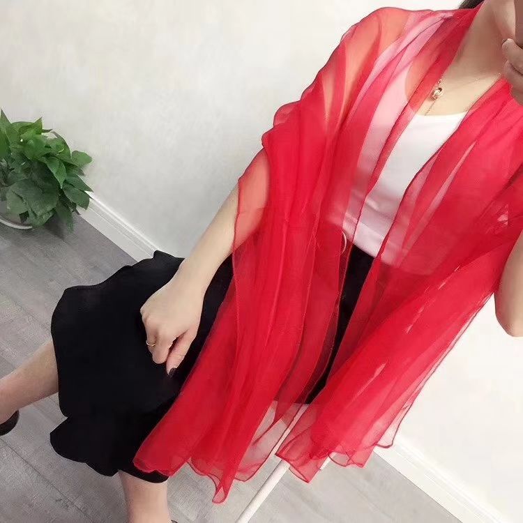 Hot style spot beach towel ice cream sunscreen silk scarves in solid color