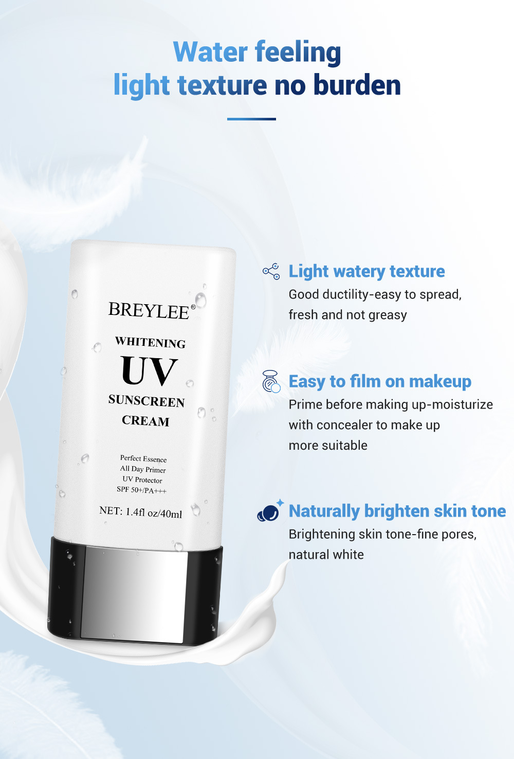 Breylee Whhiteningg UV Sunscreen Cream 40ml -- BL-47
