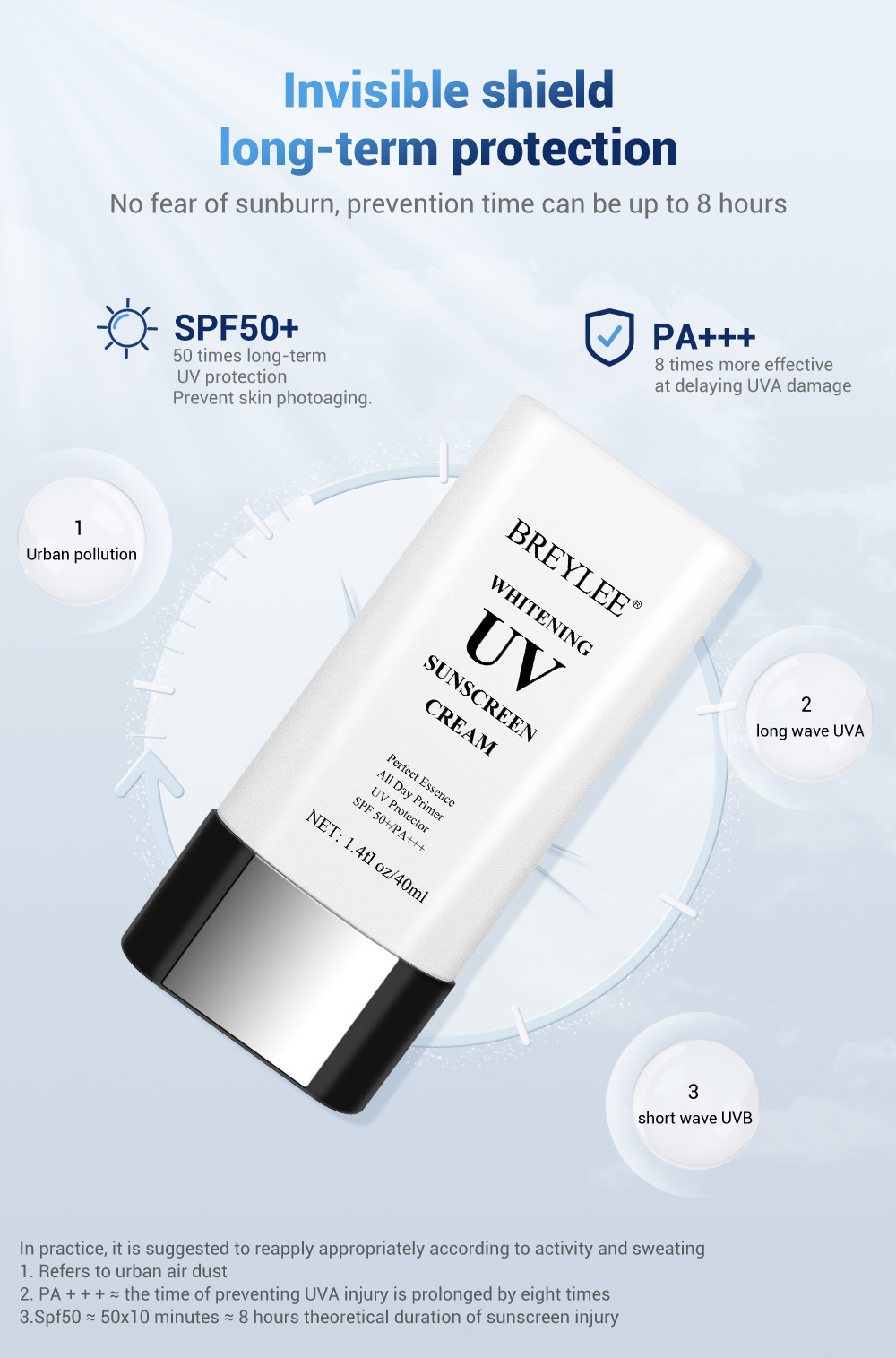Breylee Whhiteningg UV Sunscreen Cream 40ml -- BL-47