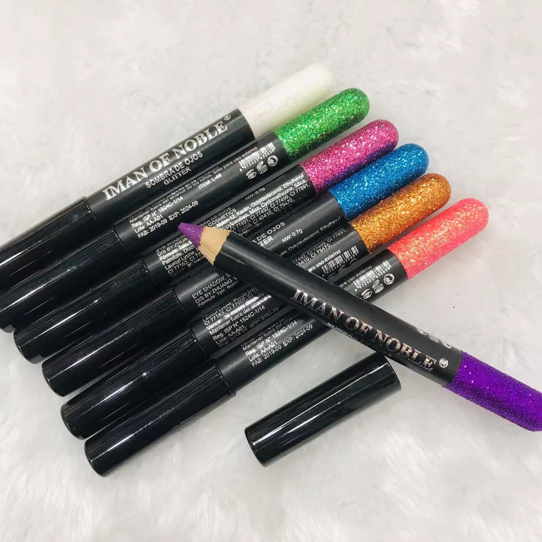 IMAN OF NOBLE's 18-color sequined eye shadow pencil shows the box lasts long without removing makeup IMAN OF NOBLE's 18-color sequined eye shadow pencil shows the box lasts long without removing makeup