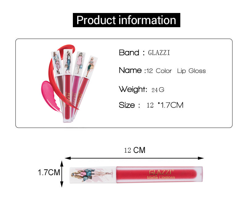 GLAZZI lip gloss not touch a cup of liquid lipstick lip gloss cross-border manufacturers for direct selling GLAZZI lip gloss not touch a cup of liquid lipstick lip gloss cross-border manufacturers for direct selling