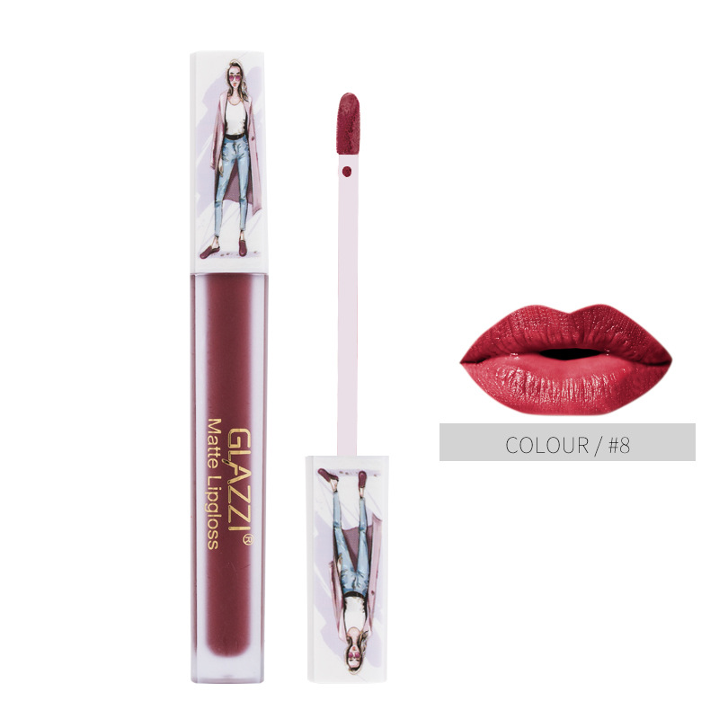 GLAZZI lip gloss not touch a cup of liquid lipstick lip gloss cross-border manufacturers for direct selling GLAZZI lip gloss not touch a cup of liquid lipstick lip gloss cross-border manufacturers for direct selling