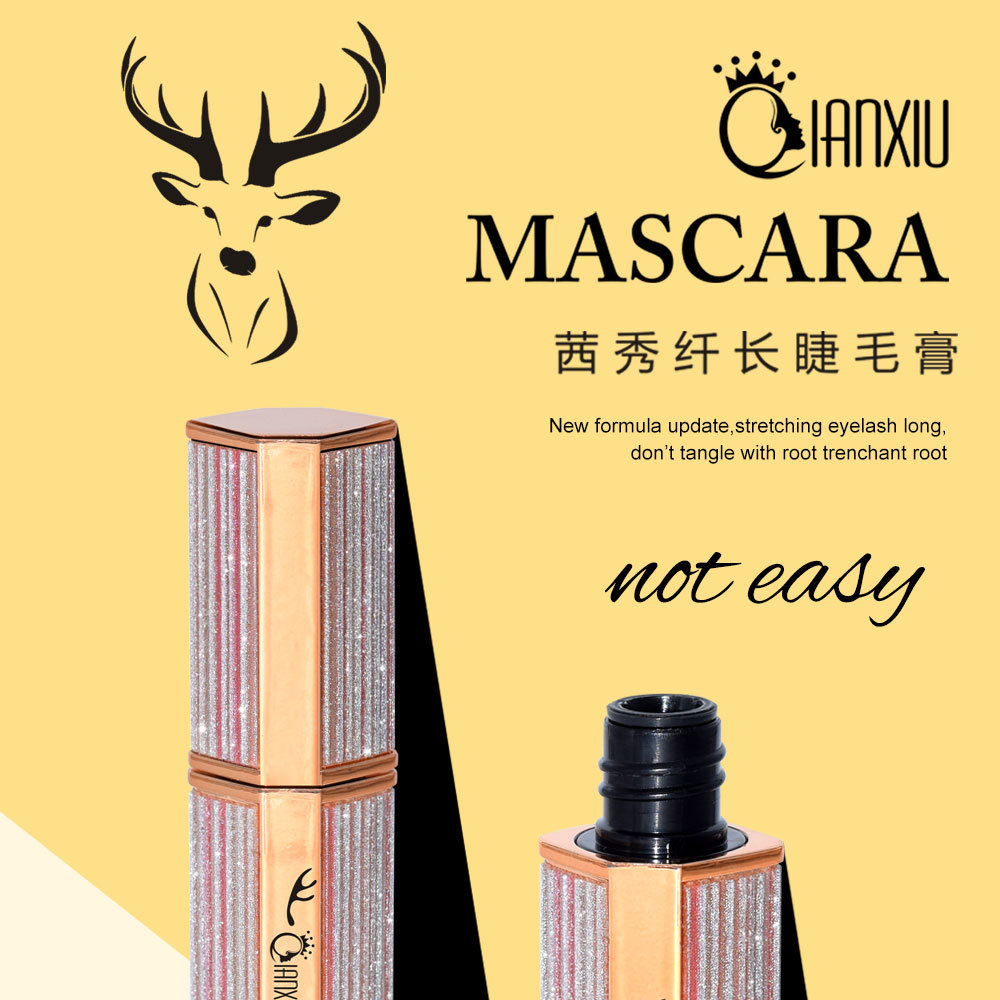 QianXiu frosted shell slim long mascara thick curl water-resistant anti-sweat non-dizzy color makeup