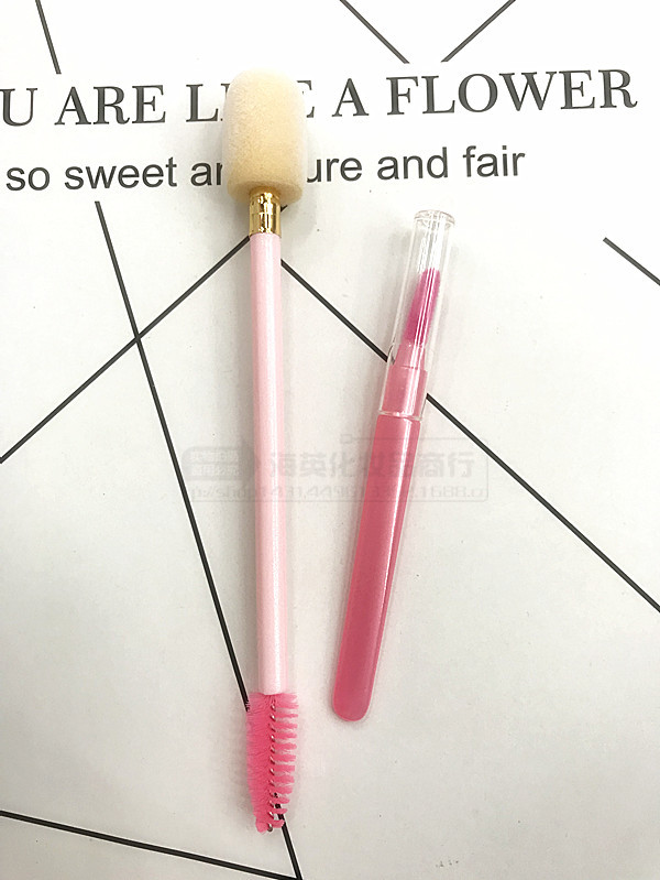 Two new style makeup powder puff + lip brush + eyelash comb eyebrows comb foreign trade domestic sales of three colors