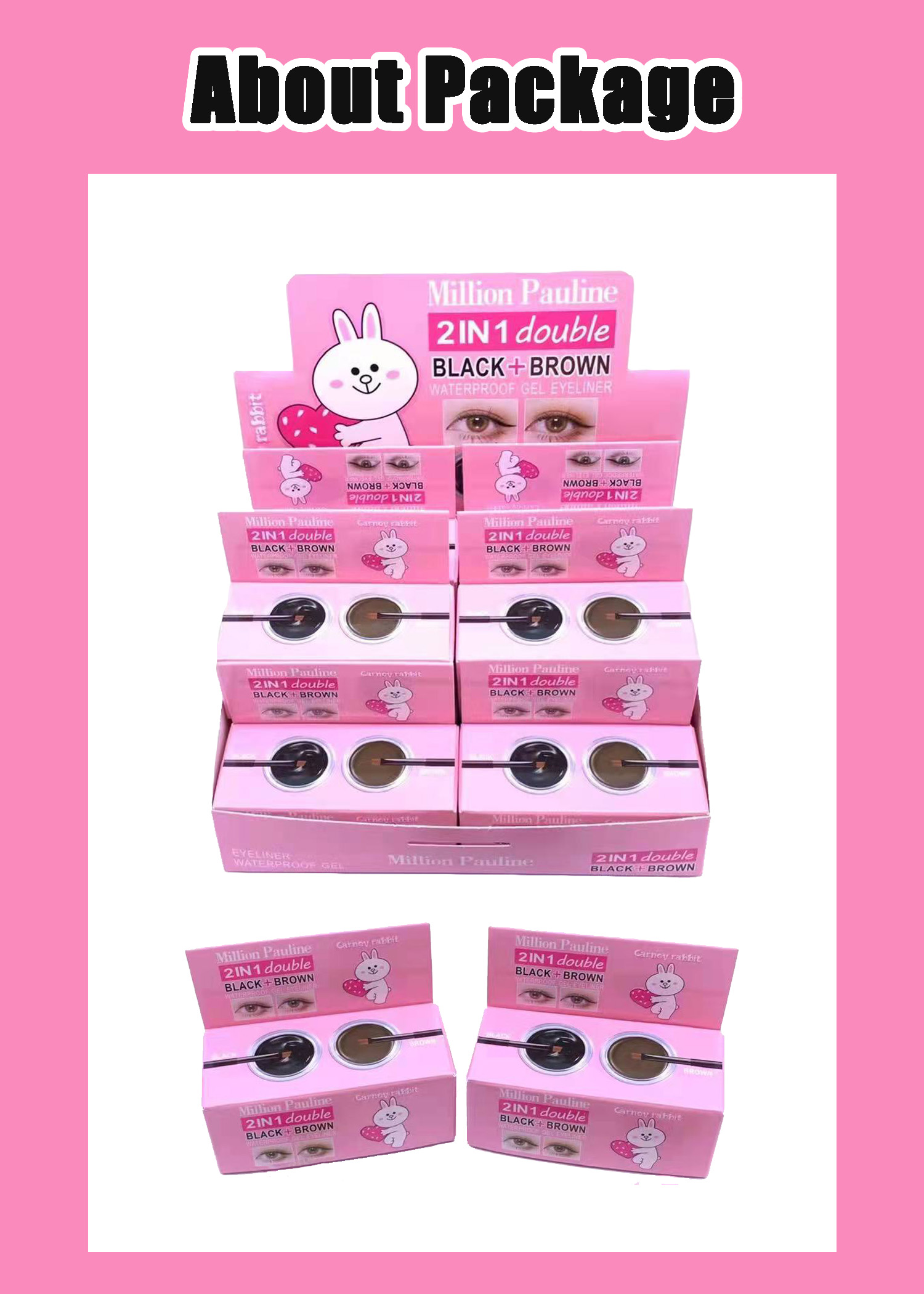 Factory Waterproof Smooth Long-Lasting Brown Black Eyeliner Gel With Brush Factory Waterproof Smooth Long-Lasting Brown Black Eyeliner Gel With Brush